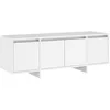 Image de Helloshop26 Meuble TV multimédia étagère télévision Buffet téléviseur Salle à Manger Salon Chambre 120 x 30 x 40,5 cm Bois d'ingénierie Blanc 02_0025838