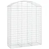 Image de Panier de gabions clôture cage mur de soutènement arqué 150 x 50 x 180/200 cm fer galvanisé Argent 02_0039984