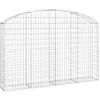 Image de Panier de gabions clôture cage mur de soutènement arqué 200 x 30 x 120/140 cm fer galvanisé Argent 02_0039995