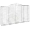 Image de Panier de gabions clôture cage mur de soutènement arqué 300 x 30 x 160/180 cm fer galvanisé Argent 02_0040052