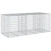 Image de Panier gabion clôture cage mur de soutènement avec couvercle 250 x 100 x 100 cm fer galvanisé Argent 02_0040147