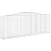 Image de Lot de 8 paniers à gabions clôture cage mur de soutènement arqués 400 x 50 x 140/160 cm fer galvanisé Argent 02_0041225