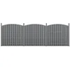 Image de Helloshop26 3 pièces de clôture barrière Brise Vue Brise Vent Bois Composite WPC Demi-Cercle Arrondi 185 x 562 cm Gris 03_0006595