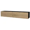 Image de Helloshop26 Meuble TV 135 x 31 x 25 cm Noir et Effet chêne 03_0007869