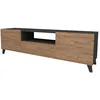 Image de Helloshop26 Meuble TV à Portes avec Espace de Rangement 46 x 140 x 30 cm Anthracite/Effet chêne 03_0007870