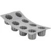 Image de De Buyer - Plaque de 8 Canelés Bordelais ELASTOMOULE en mousse de silicone - 30 x 17,6 cm, diamètre 5,5 cm -, Gris