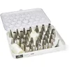 Image de De Buyer - Coffret de 35 douilles en inox et ses adaptateurs - 30 x 24 cm | Inox de Qualité Professionnelle, Sans Soudure pour Hygiène Parfaite, S'Adaptent aux Poches Pâtissières