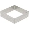 Image de De Buyer - Cercle à tarte carré VALHORNA en inox perforé - 15 x 15 x 2 cm - Fabriqué en France, Technologie AIR SYSTEM, Micro-Perforations pour Cuisson Rapide et Homogène pour Résultats Croustillants