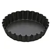 Image de Moule à tartelette rond cannelé - DE BUYER - En acier anti-adhésif - Ø10cm - Hauteur 2cm