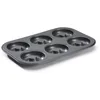 Image de De Buyer - Plaque de 6 mini-Savarins en acier antiadhésif - Diamètre 8 cm - 31,5 x 21,5 x 2,2 cm -, Noir