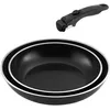 Image de CUISINOX - Lot de 2 poêle 24 et 28 cm revêtue avec poignée amovible - Arom - Acier inoxydable , Finition