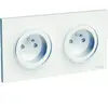 Image de Prise de courant double avec terre complète Schneider Electric Odace blanc