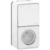 Image de Interrupteur va-et-vient + prise verticale complet saillie Schneider Electric Mureva Styl blanc