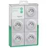 Image de Prise avec terre complète Schneider Electric Odace aluminium, lot de 5