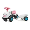 Image de Porteur Tracteur Rainbow Farm - FALK - Volant directionnel avec klaxon - Blanc et Rose - 100% Fabriqué en France - Dès 12 mois