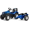 Image de Tracteur à pédales New Holland - FALK - Volant directionnel et Remorque - Fabriqué en France - 60% de plastique recyclé - Dès 3 ans