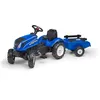 Image de Falk - Tracteur à pédales New Holland avec remorque - Dès 2 ans - Fabriqué en France - Capot ouvrant - volant directionnel avec klaxon - 3080AB, Bleu