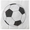 Image de 20 Serviettes en papier Ballon football 33 x 33 cm - Blanc - Taille Unique