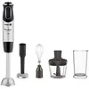Image de Moulinex Pied mixeur, 1000 W, 10 vitesses, Pied métal, Accessoires hachoir, Fouet et presse purée, Quickchef 4-en-1 DD65H810, Noir/Inox