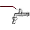 Image de LEM Select Robinet nickelé 1/4 de Tour fileté 1/2 ", GZ 3/4" + Nez de Robinet Rapide pour Tuyau d'arrosage