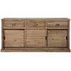 Image de Buffet 3 portes + 3 tiroirs ALONG en pin massif finition aspect teck ciré