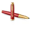 Image de Parker IM stylo roller - Laqué rouge Premium avec attributs dorés - Pointe fine avec recharge d’encre noire - Coffret cadeau