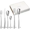Image de COUZON - Ménagère 50 couverts de table en coffre bois pour 12 personnes - Eole - Acier inoxydable 18/10, Finition Miroir, Epaisseur 2.5 mm - Inox