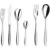 Image de COUZON - Ménagère 50 couverts de table en coffre bois pour 12 personnes - Epsilon - Acier inoxydable 18/10, Finition Miroir, Epaisseur 3 mm - Inox
