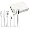 Image de COUZON - Ménagère 50 couverts de table en coffre bois pour 12 personnes - Pix'Elle - Acier inoxydable 18/10, Finition Miroir, Epaisseur 2.5 mm - Inox