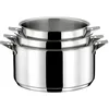 Image de Cuisinox - 3 Casseroles & 1 poignée amovible Eclipse en inox à induction - D.16/18/20 cm OS