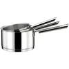 Image de CUISINOX - Elysée - Série de 3 casseroles 16-18-2 cm (1.5L, 2.5L, 3L) tout inox - Fond encapsulé - Compatible tous feux dont induction - Acier Inoxydable 18/1 - Finition miroir - Poignée Fixe