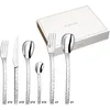 Image de COUZON - Ménagère 50 couverts de table en coffre bois pour 12 personnes - Pix'Elle 3D - Acier inoxydable 18/10, Finition Miroir, Epaisseur 2.5 mm - Inox