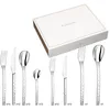 Image de COUZON - Ménagère 74 couverts de table en coffre bois pour 12 personnes - Pix'Elle 3D - Acier inoxydable 18/10, Finition Miroir, Epaisseur 2.5 mm - Inox