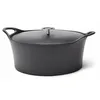 Image de CUISINOX - Volcan - Cocotte Ovale 35 cm avec couvercle - 6 L - Fonte de fer emaillée - Compatible tous feux dont induction - sans PTFE ni PFOA - Noir