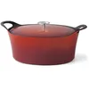Image de Cuisinox Volcan - Cocotte Ovale 35cm fonte de fer émaillée rouge avec couvercle