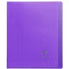 Image de CLAIREFONTAINE Lot de 3 Cahiers Protège-cahier Koverbook Piqué Polypro 17x22cm 96p séyès Violet Transparent