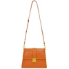 Image de Lamarthe - Sac à bandoulière en Cuir Bella orange - 27.5x21x12 cm OS