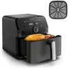 Image de Moulinex Easy Fry Mega, friteuse à air, capacité extra-large 7,5 L, jusqu'à 8 personnes, 8 programmes préréglés, taille compacte, application avec recettes, lavable au lave-vaisselle, EZ855H, noir