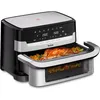 Image de Tefal Dual Easy Fry Flex Friteuse à air chaud, 9 l, avec 2 chambres et GiantZone, cloison FlexCook, 2700 W, 40-200 °C, 7 programmes, frire à faible teneur en matières grasses et préparer 2 plats en