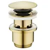 Image de Bonde de lavabo ø 63 mm Rousseau avec clapet clic clac ou fixe effet or