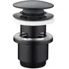Image de Bonde de lavabo ø 63 mm Rousseau avec clapet clic clac ou fixe effet graphite mat noir