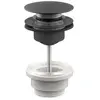 Image de Bonde lavabo clic-clac 2 parties avec clapet recouvrant noir mat D. 63 mm - Edouard Rousseau