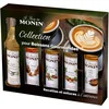 Image de MONIN - Coffret Sirop MONIN - Saveurs Caramel/Vanille de Madagascar/Pain d'Epices/Noisette/Amaretto - Pour Café, Chocolat Chaud, Capuccino ou Latte - Arômes Naturels - Bouteille en Verre - 5 x 5 cl