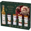 Image de MONIN - Coffret de Noël pour Boissons Chaudes - Noisette Grillée, Pain d'Epices, Chocolat Cookie, Vanille et Noix de Macadamia - 5x5cl