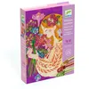 Image de DJECO Kit Créatif Paillettes Le Parfum des Fleurs, 6-10 ans - 4 Cartes Imprimées et Préencollées, Paillettes, Pinceau, Boîte et Notice - Loisir Créatif pour Enfants - Activité sans Désordre