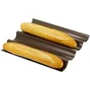 Image de Moule à baguettes - GOBEL - 4 baguettes revêtu - Plaque à baguette - Anti-adhérent - 38x32x2.7cm - Marron