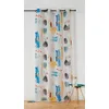 Image de LINDER Voilage à Motif Peinture Abstrait - Tissé et Teint en France - Style Artistique - Coloris Blanc, Bleu et Jaune - oeillets Canon de Fusil - 150x240cm - 100% Polyester - Collection Majorque
