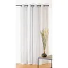 Image de LINDER - Voilage à Rayures -  illets Couleur Canon de Fusil - Blanc Azuré et Noir - 145x260cm - 71% Polyester 29% Lin - Tissé et Teint en France - Collection Jeanne
