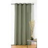 Image de LINDER - Voilage à Rayures -  illets Couleur Canon de Fusil - Vert Olive et Noir - 145x260cm - 71% Polyester 29% Lin - Tissé et Teint en France - Collection Jeanne