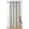 Image de LINDER - Rideau Tissé et Teint en France - Style Ethnique - Finition  illets Couleur Canon de Fusil - Coloris Blanc à Motif Ardoise - Dimensions 140x240cm - Collection Mescal